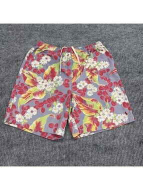 VTG Polo Sport Ralph Lauren Swim Shorts Trunks Men M Lined Hawaiian Floral Beach